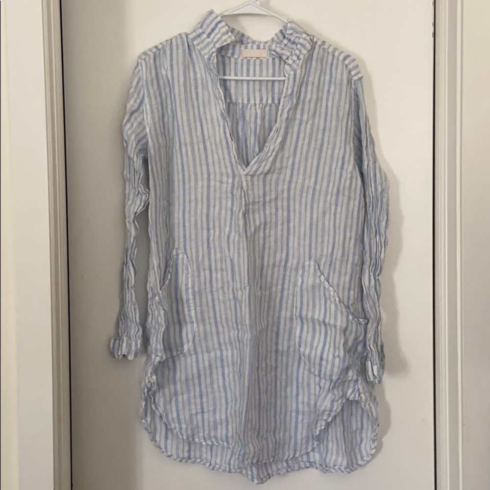 CP shades long sleeve linen tunic